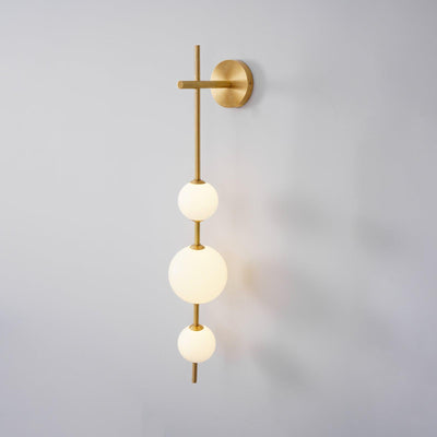 Vertical Globe Wall Light – Elegant Gold Wall Lamp with Frosted Glass Shade