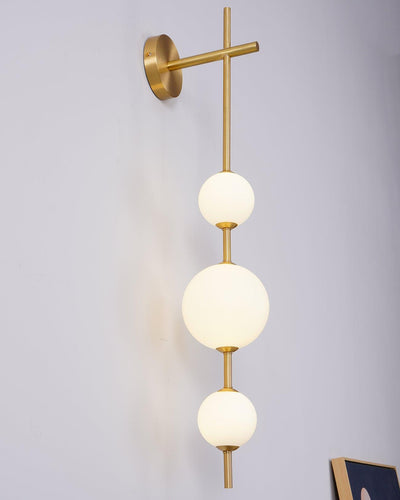 Vertical Globe Wall Light – Elegant Gold Wall Lamp with Frosted Glass Shade