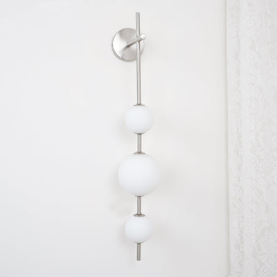 Vertical Globe Wall Light – Elegant Gold Wall Lamp with Frosted Glass Shade