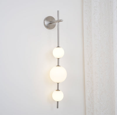 Vertical Globe Wall Light – Elegant Gold Wall Lamp with Frosted Glass Shade
