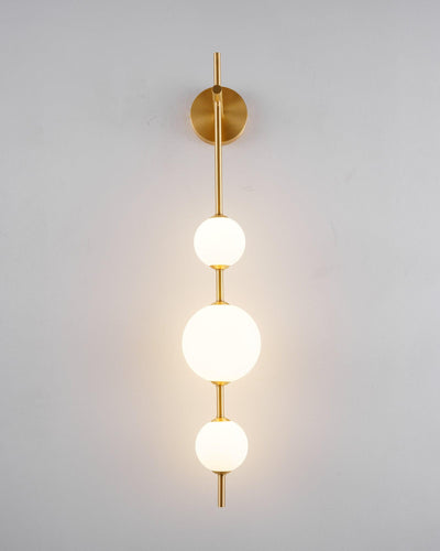Vertical Globe Wall Light – Elegant Gold Wall Lamp with Frosted Glass Shade