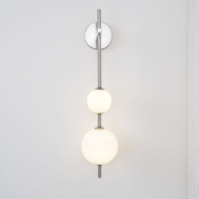 Vertical Globe Wall Light – Elegant Gold Wall Lamp with Frosted Glass Shade