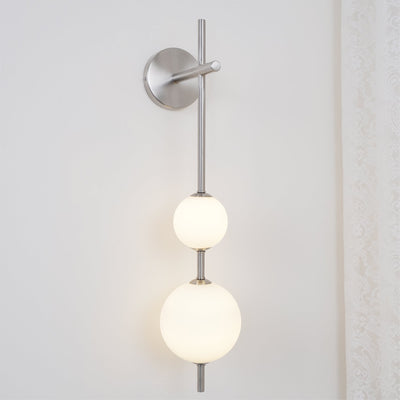 Vertical Globe Wall Light – Elegant Gold Wall Lamp with Frosted Glass Shade
