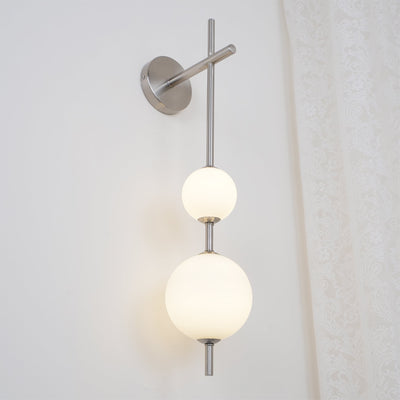Vertical Globe Wall Light – Elegant Gold Wall Lamp with Frosted Glass Shade