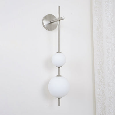 Vertical Globe Wall Light – Elegant Gold Wall Lamp with Frosted Glass Shade