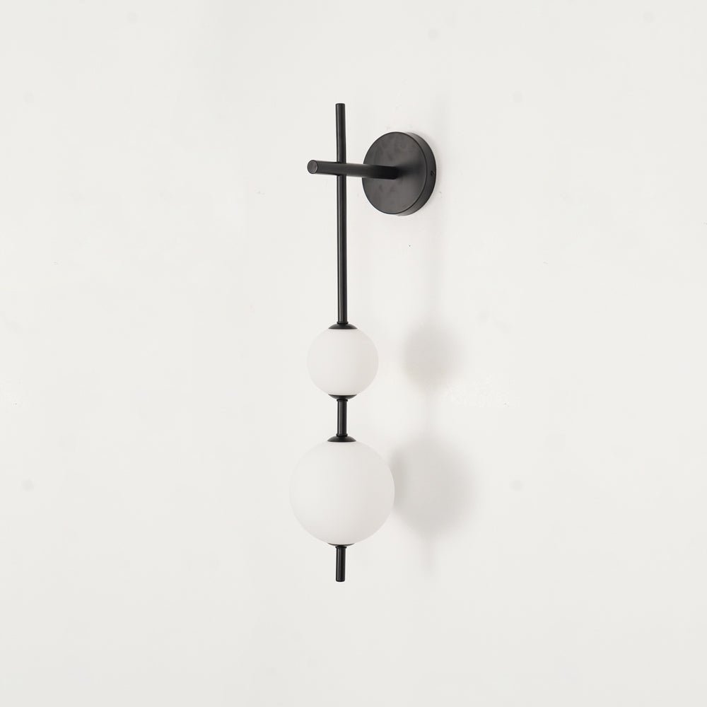 Vertical Globe Wall Light – Elegant Gold Wall Lamp with Frosted Glass Shade