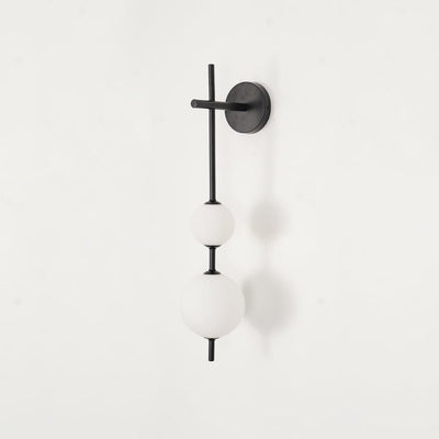 Vertical Globe Wall Light – Elegant Gold Wall Lamp with Frosted Glass Shade