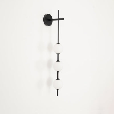 Vertical Globe Wall Light – Elegant Gold Wall Lamp with Frosted Glass Shade