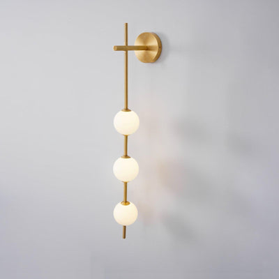 Vertical Globe Wall Light – Elegant Gold Wall Lamp with Frosted Glass Shade