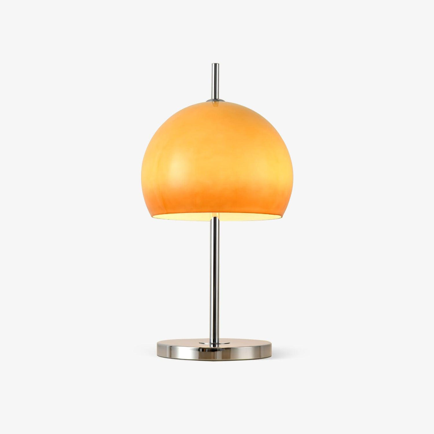 Mushroom Bauhaus Table Lamp – Timeless Amber Glass & Metal Design