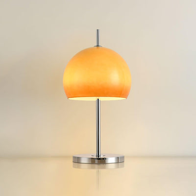 Mushroom Bauhaus Table Lamp – Timeless Amber Glass & Metal Design