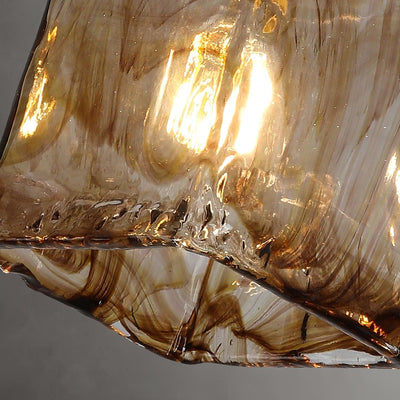 Vintage Brown Glass Pendant Light – Classic Brass & Metal Ceiling Lamp