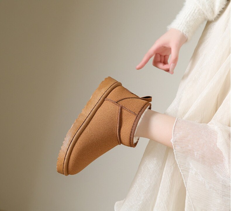 Sheepskin Fur-Lined Ankle Boots – Warm, Waterproof, and Stylish