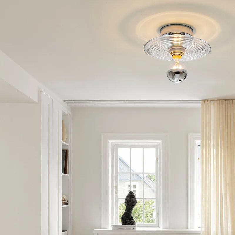 Vintage Ripple Glass Wall Sconce – Timeless Elegance with a Soft Glow