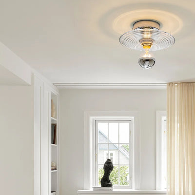 Vintage Ripple Glass Wall Sconce – Timeless Elegance with a Soft Glow