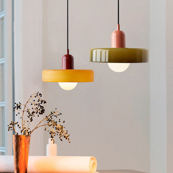 Bauhaus Pendant Light – A Timeless Fusion of Stained Glass & Modern Functionality