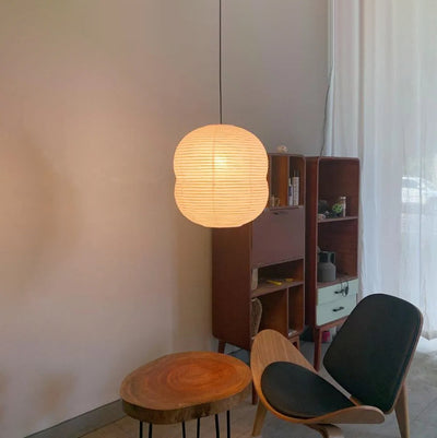 Washi Paper Mini Pendant Light – Handmade LED Lamp for Serene Ambiance