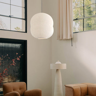 Washi Paper Mini Pendant Light – Handmade LED Lamp for Serene Ambiance
