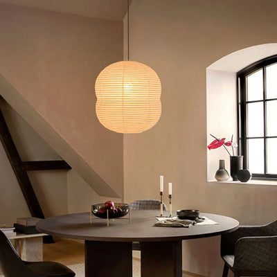 Washi Paper Mini Pendant Light – Handmade LED Lamp for Serene Ambiance