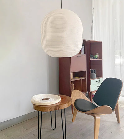 Washi Paper Mini Pendant Light – Handmade LED Lamp for Serene Ambiance