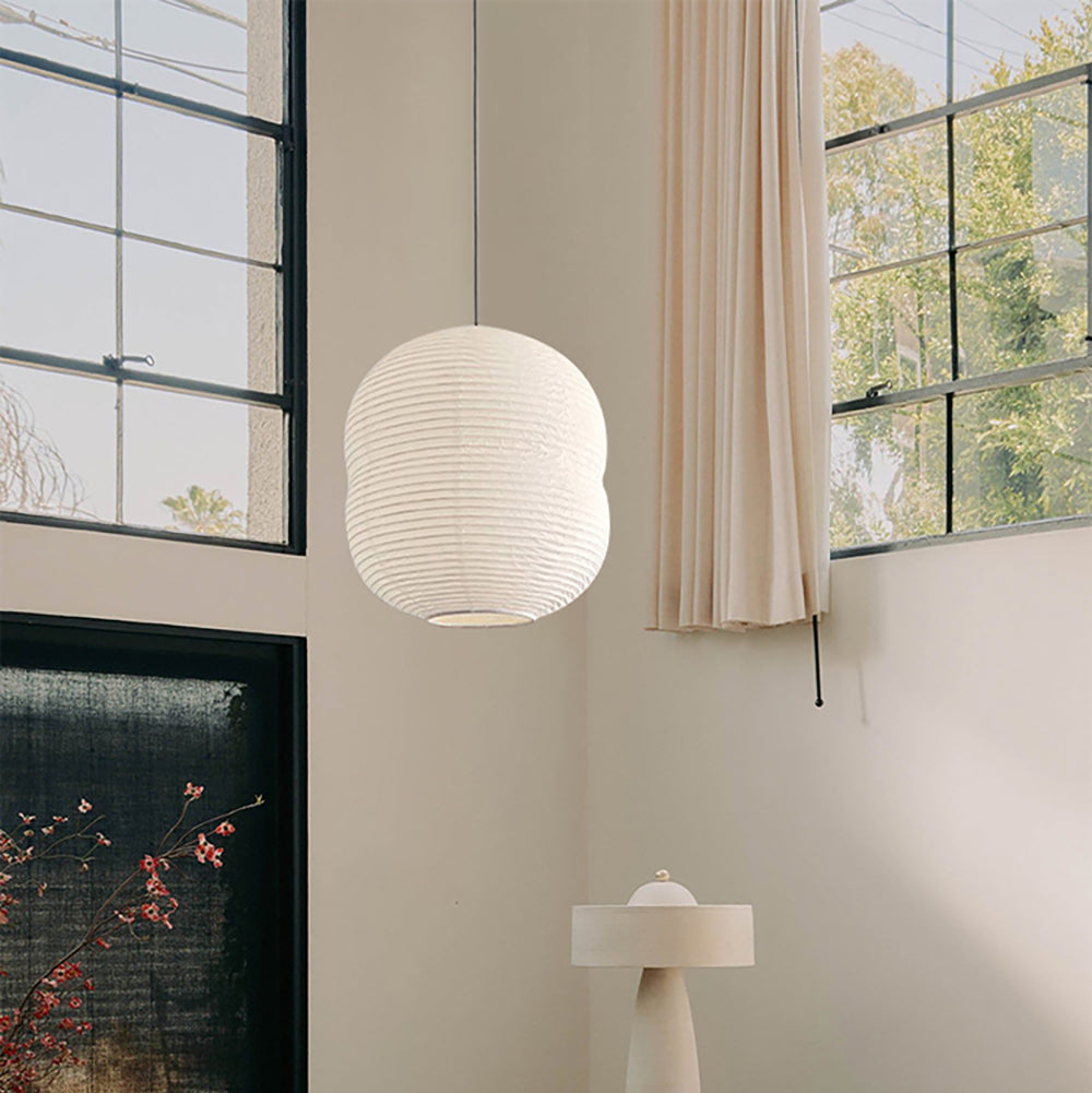 Washi Paper Mini Pendant Light – Handmade LED Lamp for Serene Ambiance