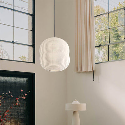 Washi Paper Mini Pendant Light – Handmade LED Lamp for Serene Ambiance