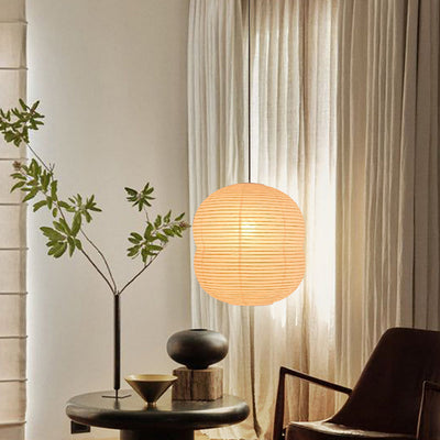 Washi Paper Mini Pendant Light – Handmade LED Lamp for Serene Ambiance