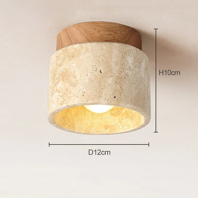 Japanese Cream Style Ceiling Lamp – Minimalist LED Light with Natural Elegance