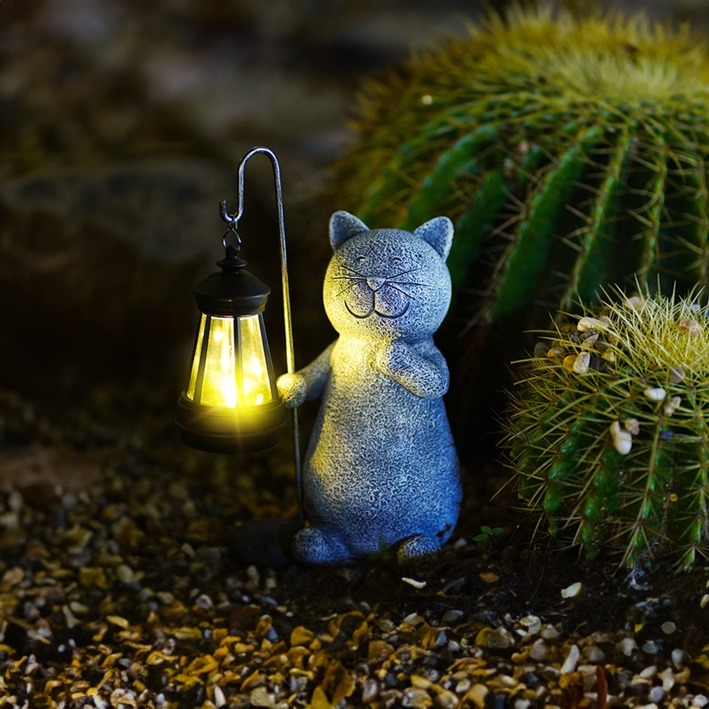 Goldglowing Cat – Solar-Powered LED Garden Statue with Automatic Light Sensor