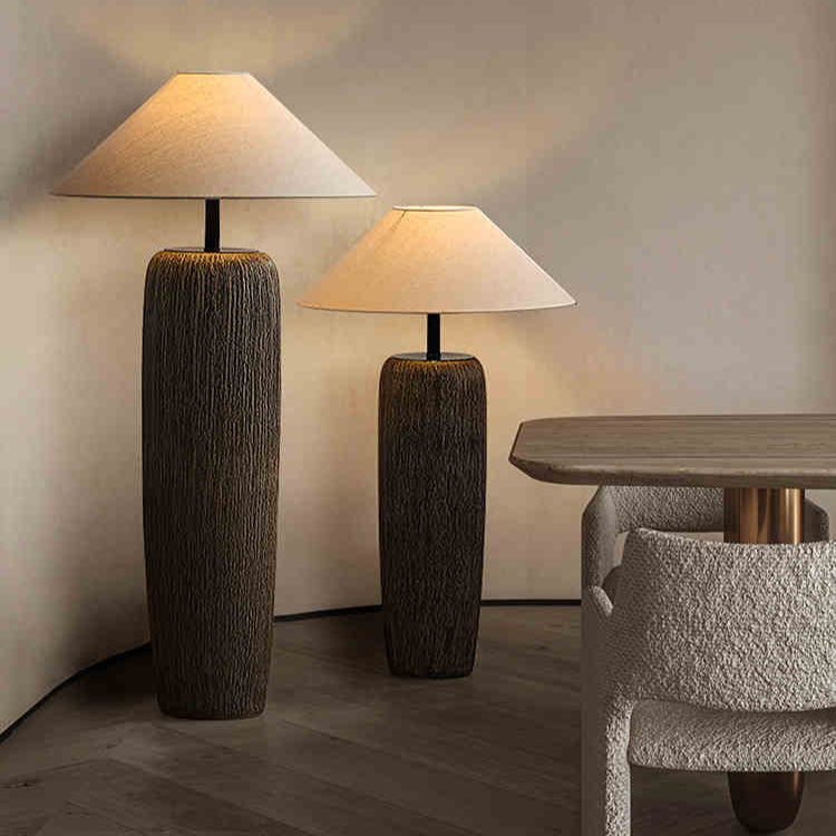 Weathered Wood Floor Lamp – Rustic Elegance with Timeless Charm