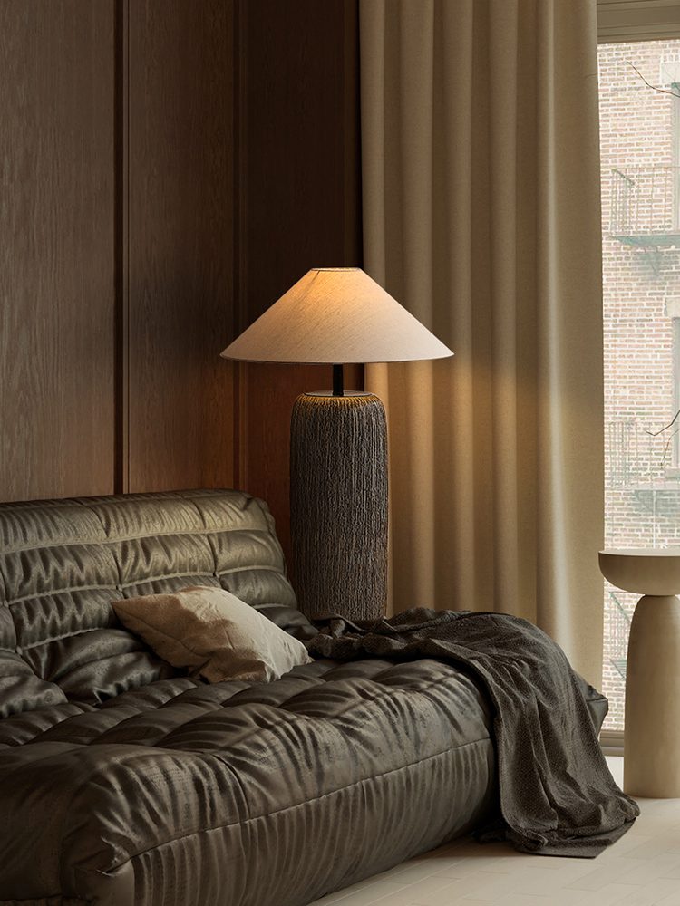 Weathered Wood Floor Lamp – Rustic Elegance with Timeless Charm