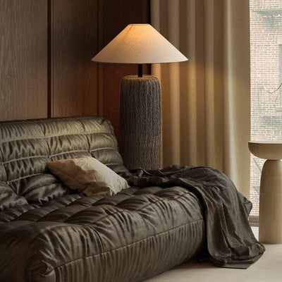 Weathered Wood Floor Lamp – Rustic Elegance with Timeless Charm