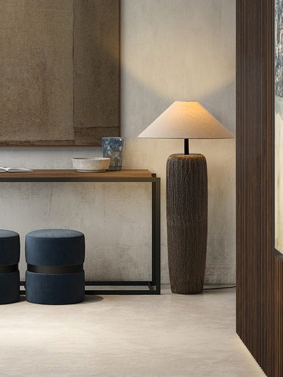 Weathered Wood Floor Lamp – Rustic Elegance with Timeless Charm