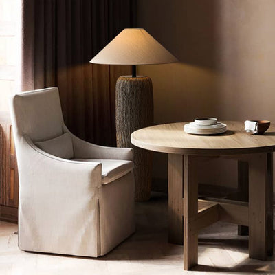 Weathered Wood Floor Lamp – Rustic Elegance with Timeless Charm