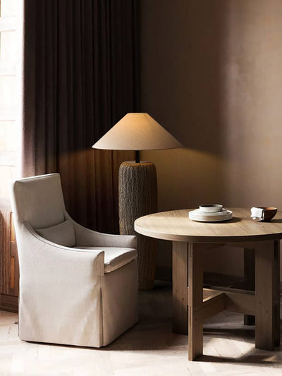 Weathered Wood Floor Lamp – Rustic Elegance with Timeless Charm