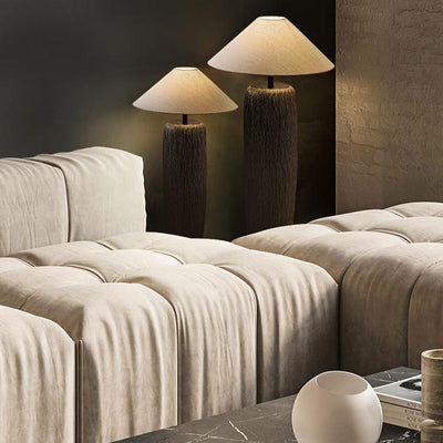 Weathered Wood Floor Lamp – Rustic Elegance with Timeless Charm