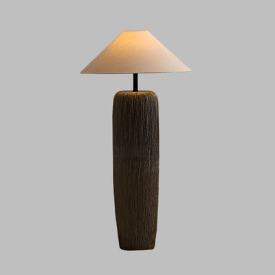 Weathered Wood Floor Lamp – Rustic Elegance with Timeless Charm