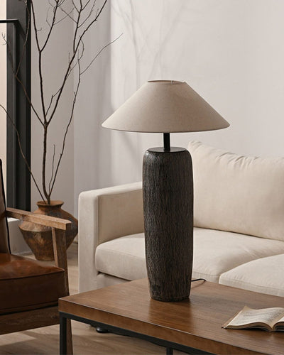 Weathered Wood Floor Lamp – Rustic Elegance with Timeless Charm