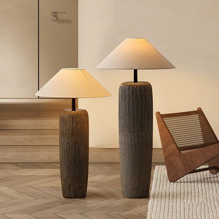 Weathered Wood Floor Lamp – Rustic Elegance with Timeless Charm