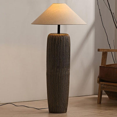 Weathered Wood Floor Lamp – Rustic Elegance with Timeless Charm
