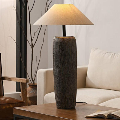 Weathered Wood Floor Lamp – Rustic Elegance with Timeless Charm