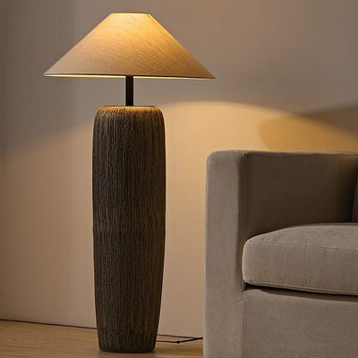 Weathered Wood Floor Lamp – Rustic Elegance with Timeless Charm
