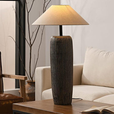 Weathered Wood Floor Lamp – Rustic Elegance with Timeless Charm
