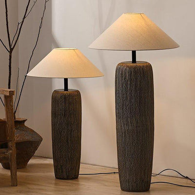 Weathered Wood Floor Lamp – Rustic Elegance with Timeless Charm
