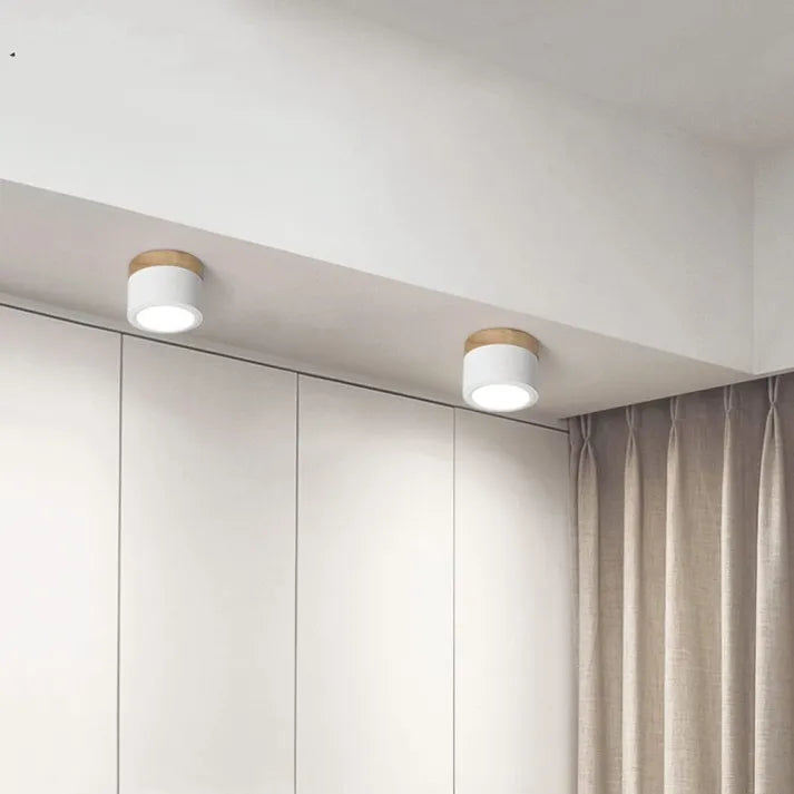Nordic Cylinder LED Ceiling Light – Minimalist Flush Mount for Modern Hallways