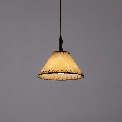 Wood & Fabric Pendant Light – Natural Hanging Lamp (E26/E27, Adjustable Height, 110-240V)