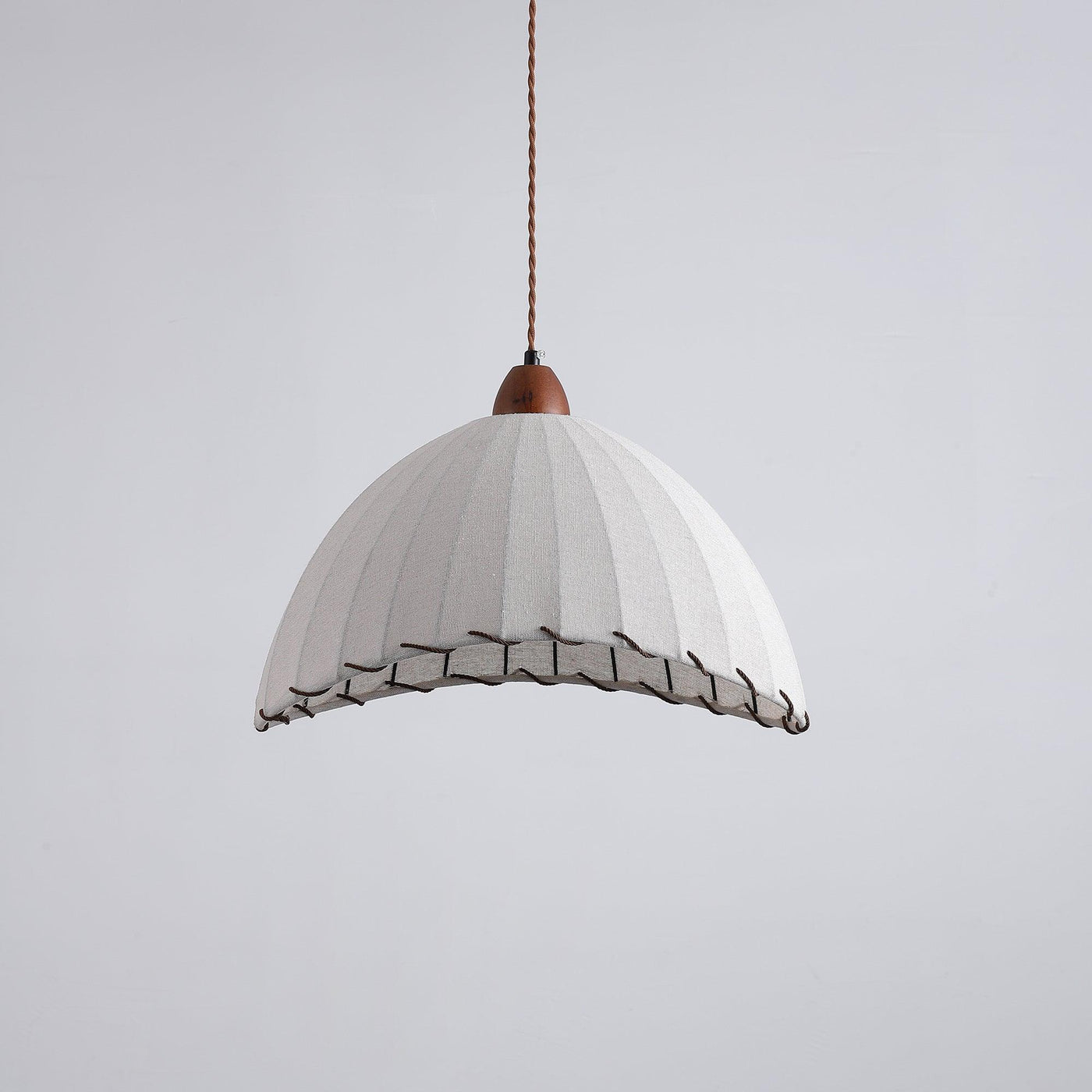 Wood & Fabric Pendant Light – Natural Hanging Lamp (E26/E27, Adjustable Height, 110-240V)
