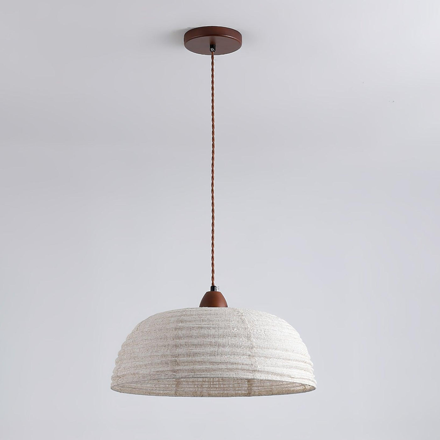 Wood & Fabric Pendant Light – Natural Hanging Lamp (E26/E27, Adjustable Height, 110-240V)