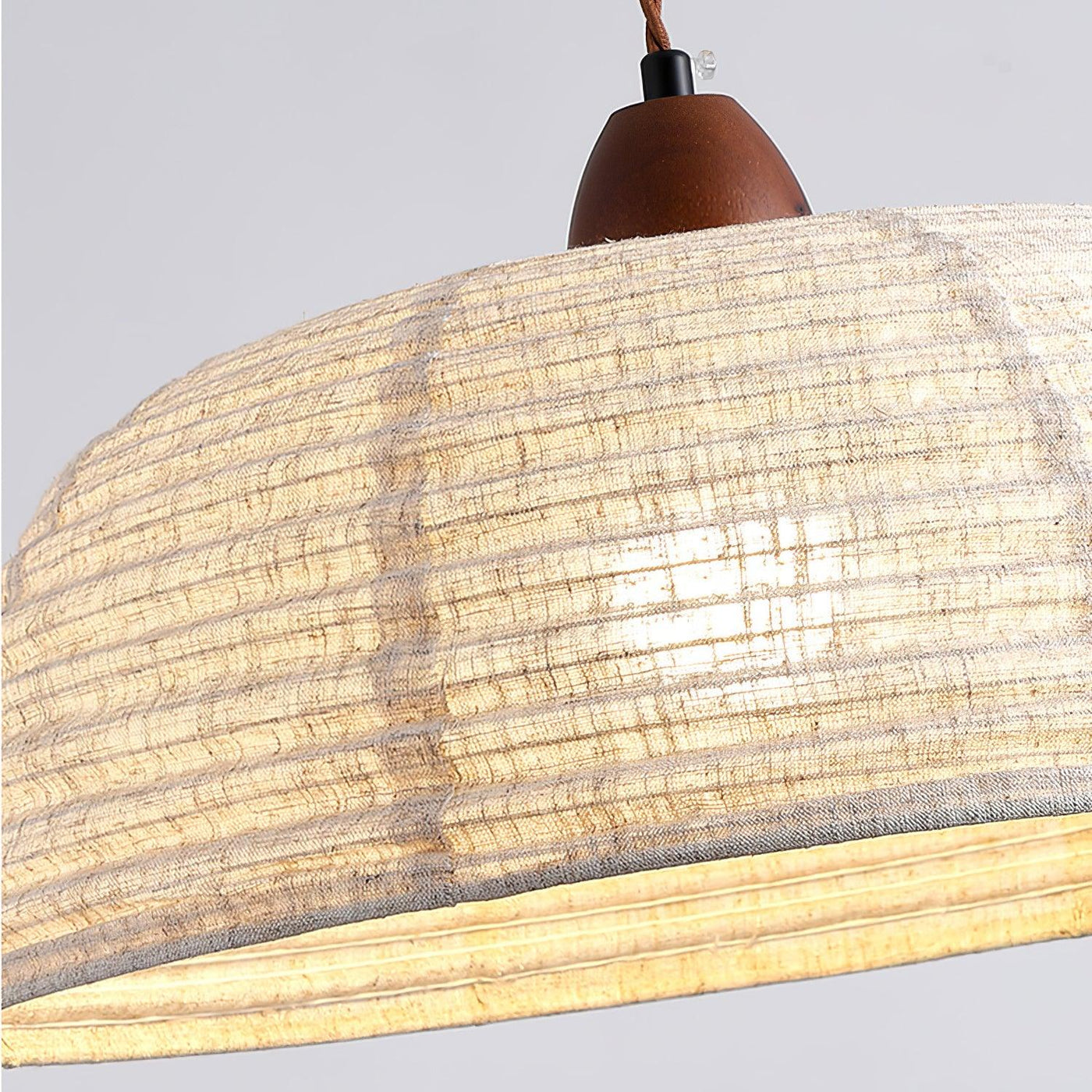 Wood & Fabric Pendant Light – Natural Hanging Lamp (E26/E27, Adjustable Height, 110-240V)