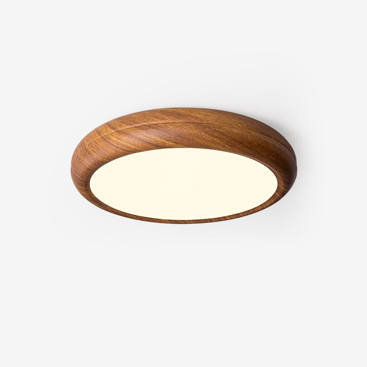 Nordic Round Wooden Ceiling Light – LED Flush Mount (Warm White 3000K, 18W-36W, 110-240V)
